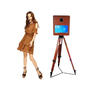 Hot bán gỗ rắn 15.6inch ảnh tự sướng Photo Booth ma thuật 15.6 màn hình cảm ứng photobooth với máy in và máy ảnh