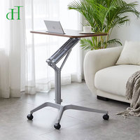 Table de chevet ergonomique pliable moderne pour bureau mobile avec roulettes et rangement pour équipement de travail