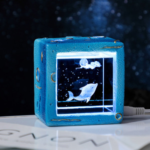 Bán buôn máy tính để bàn trang trí LED 3D laser pha lê Cube tinh thể Cube 3D ảnh Tinh thể thủy tinh Cube - Product Image 3