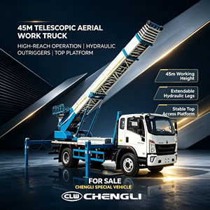 HOWO 45m Telescopic Boom Aerial Work <b>Truck</b> Hydraulic Outriggers High Altitude Operation Vehicle With Working <b>Platform</b> For Sale - Product Image 1