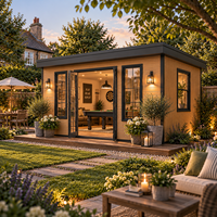 Salle de jeux de jardin préfabriquée moderne pour maisons britanniques, pod d'entretenissement isolé pour l'amusement familial dans la cour avec intérieur personnalisé