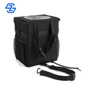 OEM hanging Practical foldable bin Waterproof Car Trash Can bag with Lid and storage pockets