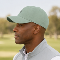 Gorra de golf de lujo transpirable de sarga de algodón de tacto seco, de 6 paneles, con logotipo minimalista, silenciosa, de alto rendimiento, con bordado tonal, OEM premium, MOQ bajo