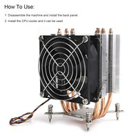 Refroidisseur d'air pour processeur Everflow, dissipateur thermique liquide de 90 mm, 4 caloducs, ventilateur PWM en aluminium et cuivre à 4 broches pour LGA 2011/1366/1150/1151/1155/1156
