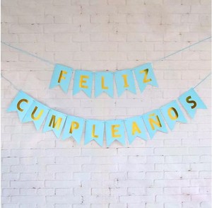 Striscioni e Ghirlande in Carta 'Feliz Cumpleaños' per Decorazioni di <span class=keywords><strong>Compleanno</strong></span> e Baby Shower - Product Image 4