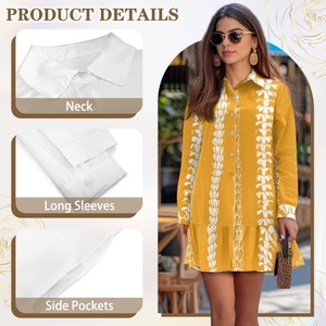 Abito Midi Sexy a Vita Alta con Stampa Hawaiana <span class=keywords><strong>Ulu</strong></span> Breadfruit, Ecologico e Naturale, Taglie Forti, Best Seller - Product Image 2