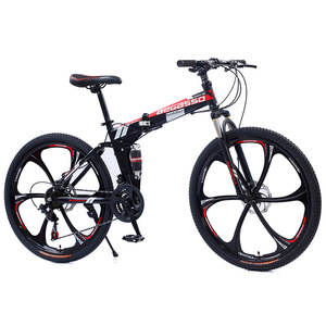 Vélo de montagne pliable multi-vitesses, freins à disque souples, cadre en acier à haute teneur en carbone, roues de 26 pouces pour adultes, tout-terrain - Product Image 3