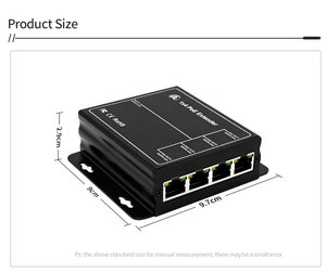 Répéteur/Extendeur PoE Mural Métallique 10/100 Mbps pour Caméra IP Ethernet, 30W, Transmission 100 Mètres, Switch Réseau Standard 1x4 - Product Image 3