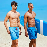 Shorts de bain pour hommes à séchage rapide et respirants, coupe décontractée, avec cordon de serrage personnalisé, couleur unie, technique, imperméable, vente en gros usine