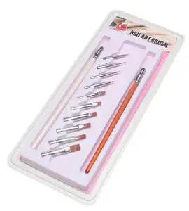 Benutzer definierte LOGO Kostenlose Probe Candy Pink Kunststoff griff Feines Design Detail Streifen Nagellack Liner Pen Nylon Hair Liner Brush