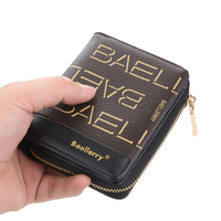 BAELLERRY Dompet Louis untuk Wanita, Dompet Pendek Retro Multifungsi, Dompet Ponsel Ritsleting, Tempat Kartu Desainer Mewah