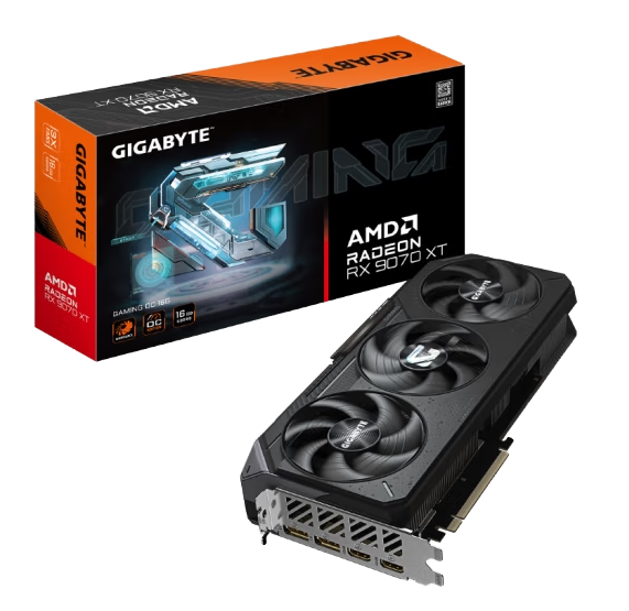 GIGABYTE RX9070XT GAMING OC 16G GDDR6 PCI Express 4.0 New Desktop RGB Fan Cooler for Chipset /DP Outputs 256-bit Memory