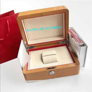 Luxury Wooden Single Watch <strong>Boxes</strong> with Big Size for Display International Beautiful Brand Watch Cases with <strong>Silver</strong> Button - Product Image 5