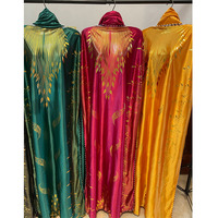 Abaya Islamique Tendance 2026 – Robe Longue Décontractée en Satin de Polyester Premium avec Imprimé Doré pour Femmes Musulmanes Africaines