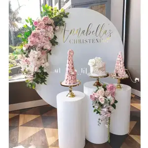 High Quality Circle Background Wall White Acrylic Backdrop Stand For Party Wedding Event Decoration