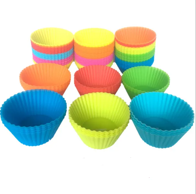 Reusable silicone cupcake Baking cups liners silicone molds Muffin Liners Cups Silicone Cupcake Muffin Baking Cups Liners