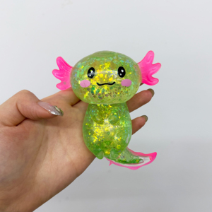 Jouet Squishy Axolotl à Paillettes à Remontée Lente, Jouet à Presser Anti-Stress Sensoriel pour Enfants et Adultes – Entrepôt USA - Product Image 2