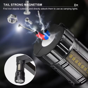 ไฟฉาย LED 9 ดวง กำลังสูง 500 ลูเมน ชาร์จไฟได้ ขนาดเล็ก ตัวเรือนอลูมิเนียมอัลลอยด์ พร้อมแม่เหล็ก สำหรับกิจกรรมกลางแจ้ง วัสดุ ABS อเนกประสงค์ - Product Image 5