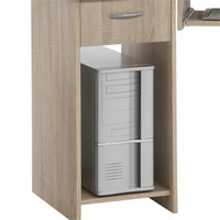 Bureau d'ordinateur de jeu en bois massif en forme de L de 118 cm avec éclairage LED, plateau pour clavier et rangement CPU pour la maison, le bureau et les jeux