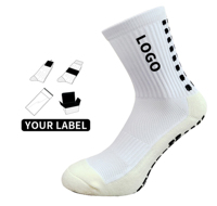 Chaussettes de sport pour hommes en gros, personnalisables avec logo, antidérapantes, épaisses, pour le football en extérieur