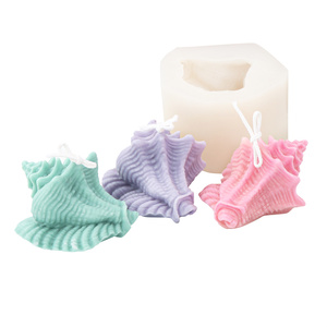 Moule en silicone pour bougie en forme de coquille de conque, moule à gâteau géométrique européen, moule à chocolat, moule à plâtre en forme de coquille de conque - Product Image 6