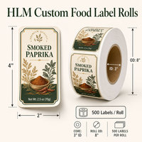 Étiquettes autocollantes personnalisées pour bouteilles d'épices, rouleaux d'étiquettes en vinyle imperméable pour sauce piquante, confiture, bocaux, boîtes de conserve, emballages alimentaires
