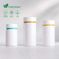 Bouteille cylindrique blanche en PET à large ouverture de 100cc, 120cc, 150cc pour capsules de vitamines, compléments nutritionnels, pilules et gélules