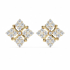 Boucles d'oreilles clous en or massif 14 carats avec diamants de laboratoire certifiés IGI – Bijoux de luxe minimalistes pour femmes et jeunes filles – Cadeau idéal pour anniversaire et soirée - Product Image 1