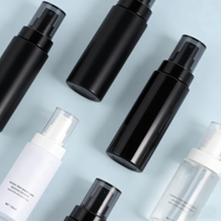Flacon pulvérisateur rond en PET dépoli de 100 ml, très vendu, avec bouchon pompe à brume sérigraphié pour toner cosmétique pour animaux de compagnie