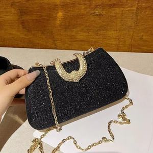 Hot Fashion Solid Rhinestone Sparkling Waterproof Lightweight Women's Chain Shoulder Vintage <b>Clutch</b> <b>Bag</b> Rhinestone Evening <b>Bag</b> - Product Image 5