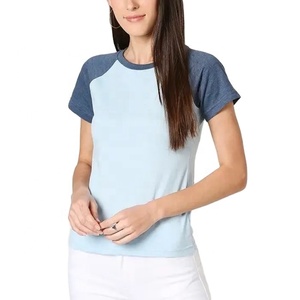 Camiseta de algodón con estampado personalizado para mujer, camiseta de manga corta en blanco de talla grande, camisetas lisas redondas a granel - Product Image 2