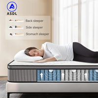 12 Zoll 7-Zonen Taschenfederkern-Matratze mit Latex und Spiralfederkern, Luxus-Matratze in Queen- und King-Size, Memory-Schaum-Matratze mit Box