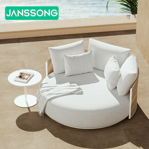 Corde salon lit mobilier d'extérieur chaise longue meubles au bord de la piscine chaises longues d'extérieur lit de jour en aluminium meubles de patio en métal chaise longue - Product Image 3