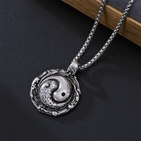 Hip Hop Style En Acier Inoxydable Étoile Religieux Saint Chrétien Jésus Croix Lion Dragon Hommes Punk Collier