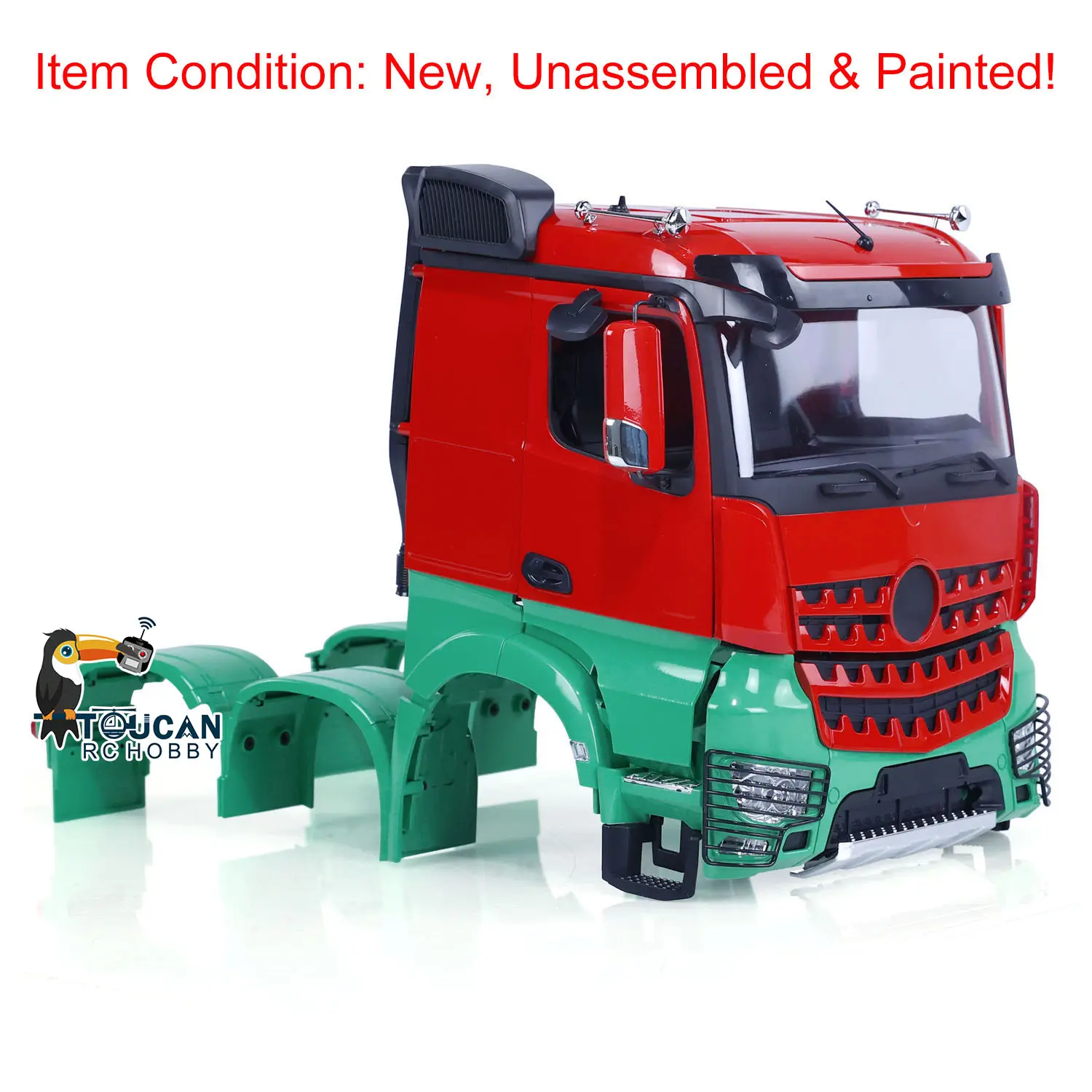 1/14 RC Plastic Body Cabin Kits Painted Set for 6x6 Remote Control Tractor Truck 6X4 Car DIY Model Spare Parts THZH1714