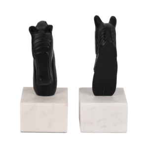 Fermalibri in metallo a forma di testa di cavallo su base in marmo, accessori decorativi per libreria, per esposizione su scrivania di casa o ufficio - Product Image 5