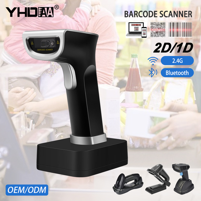 YHDAA Hot Selling 2D Bluetooth Barcode Scanners High Quality Bar Code Reader  Wireless 1D&2D Bluetooth Barcode Scanner