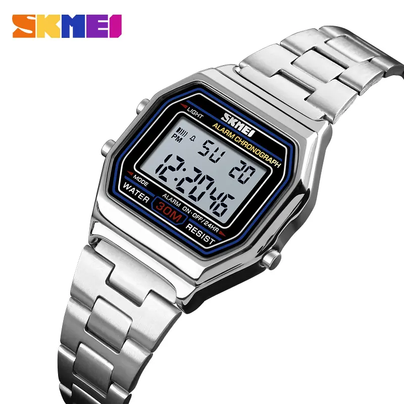 High Quality skmei 1415 fashion rose gold multifunctional digital movt stainless steel sport watch