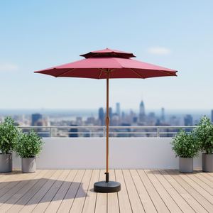 Sombrilla Moderna de Hierro para Patio, Tipo Cantilever, de 3m con Poste Central, para Jardines, Cafés, Hoteles, con Base para Muebles - Product Image 3