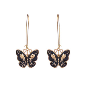 Boucles d'oreilles pendantes papillon en alliage plaqué argent antique, style punk, bijoux de fête pour femmes - Product Image 5
