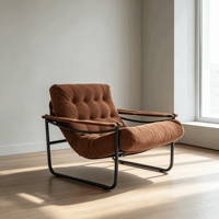 Nordischer Luxus Moderner Metall-Sessel Sofa Beistellstuhl Freizeit Wohnzimmer Schlafzimmer Gemütlicher Einzelner Samt-Loungesessel Kreatives Design