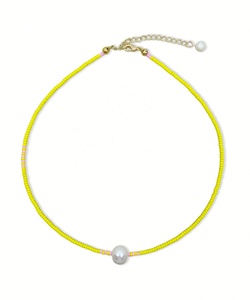 Collier de perles d'eau douce et de perles colorées pour femmes, collier de perles bohème, bijoux d'été, design fait main avec détails fins - Product Image 6