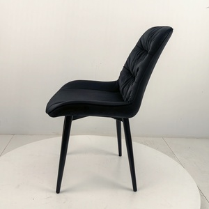 Hiện Đại Bọc Nhung Tufted Nhà Bếp Bên Ghế Thoải Mái Trở Lại Khung Sắt Giữa Thế Kỷ Không Tay Ghế Cho Phòng Ăn - Product Image 3