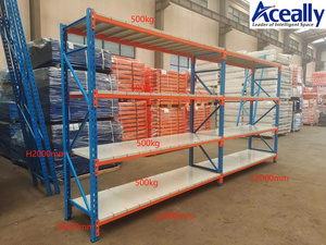 Scaffalatura a Campata Lunga per Carichi Medi con Fori a Farfalla, Rack per Magazzino 200-300kg per Livello, Materiale Q235, Marca Aceally, Montaggio Rapido - Product Image 4