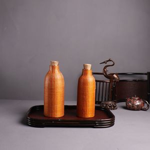 Bamboo Woven Thermos Handmade Insulated Kettle 600ml 400ml Reusable Hot Water Bottle Fashion Style - Product Image 1