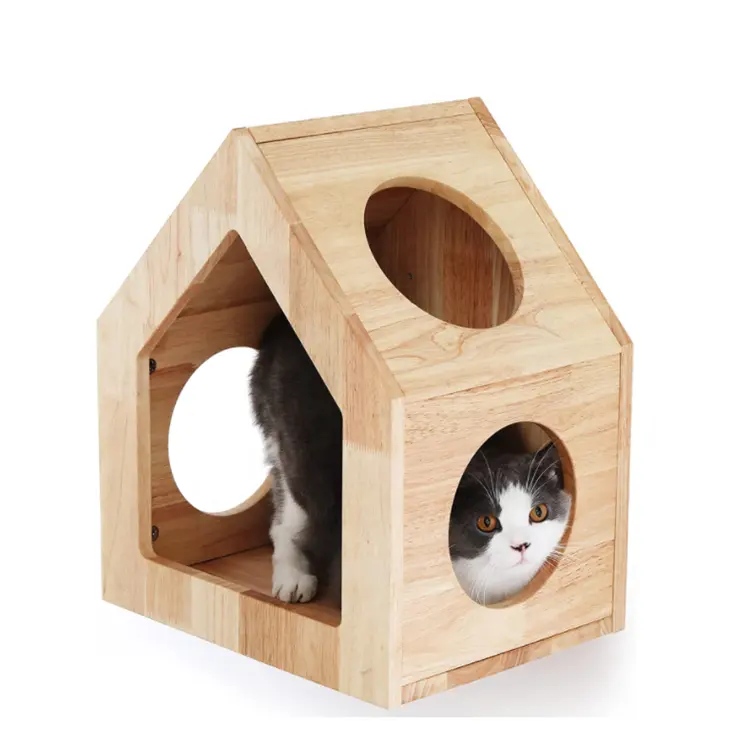 Custmerized Cat Bed a parete mobili in legno casa del gatto Pet Tree Tree Cat scaffali legno Pet forniture per animali