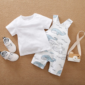 Ropa <span class=keywords><strong>de</strong></span> Bebé para Niño, Estilo Europeo, Personalizable <span class=keywords><strong>de</strong></span> Fábrica, con Lindos Dibujos Animados <span class=keywords><strong>de</strong></span> <span class=keywords><strong>Animales</strong></span>, 2 Conjuntos para Verano, Estilo Campestre - Product Image 1