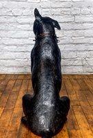 Statue de chien en bronze personnalisée Décoration de jardin en plein air Sculpture sur le thème des animaux Taille réelle Prix d'usine du fabricant Artisanat en métal