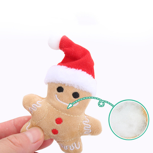 Manufacturer Wholesale Fashion Cute Pet Interactive Christmas Hat Gingerbread Man Pet Plush Toy Christmas <strong>Cat</strong> Toys with <strong>Catnip</strong> - Product Image 5