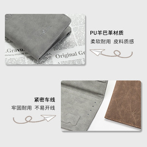 Porta Pasaportes de Piel de Cordero con Protección RFID, Color Gris Claro, Antirrobo, Impermeable, Organizador de Documentos con Ranura para Tarjeta SIM, Primavera 2023 - Product Image 3